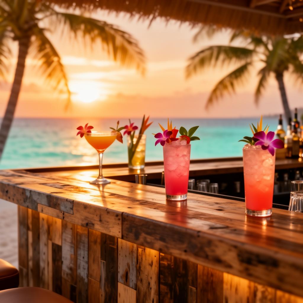 Bartender pouring cocktails